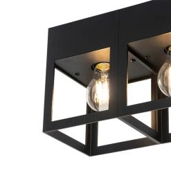 Aktion 🔔 QAZQA Moderne Deckenleuchte schwarz 2-Licht - Cela 🎉 -Deckenleuchten Verkaufs-Shop 8437 102839 2