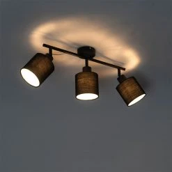 Billig 🛒 QAZQA Moderne Deckenleuchte schwarz 3-Licht - Hetta ⭐ -Deckenleuchten Verkaufs-Shop 8438 102403 8