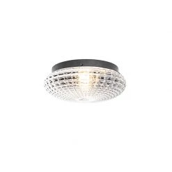 Angebote ⭐ QAZQA Klassische Deckenleuchte schwarz mit Rauchglas 30 cm IP44 - Nohmi 😀 -Deckenleuchten Verkaufs-Shop 8440 104977 5