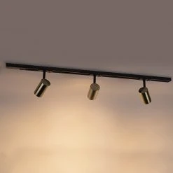 Aktion 🔔 QAZQA Smart railsysteem zwart met goud 1-fase 3-lichts incl. Wifi GU10- Jeana ❤️ -Deckenleuchten Verkaufs-Shop 8484 106224 13