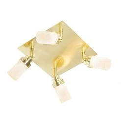 Rabatt 😀 QAZQA Moderne badkamer spot messing 4-lichts IP44 - Japie 😉 -Deckenleuchten Verkaufs-Shop 8490 105916 5