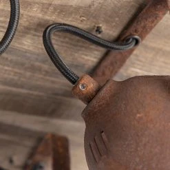 Blitzangebot 🎁 QAZQA Industriestrahler rostbraun mit Holz kippbar 4-Licht - Gina 💯 -Deckenleuchten Verkaufs-Shop 8502 96675 2