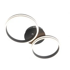 Top 10 🥰 QAZQA Deckenleuchte schwarz inkl. LED 3-stufig dimmbar 2-flammig - Navara 🔔 -Deckenleuchten Verkaufs-Shop 8503 104000 8