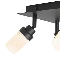 Billig 🤩 QAZQA Moderne badkamer spot zwart 4-lichts IP44 - Japie 💯 -Deckenleuchten Verkaufs-Shop 8506 105912 2