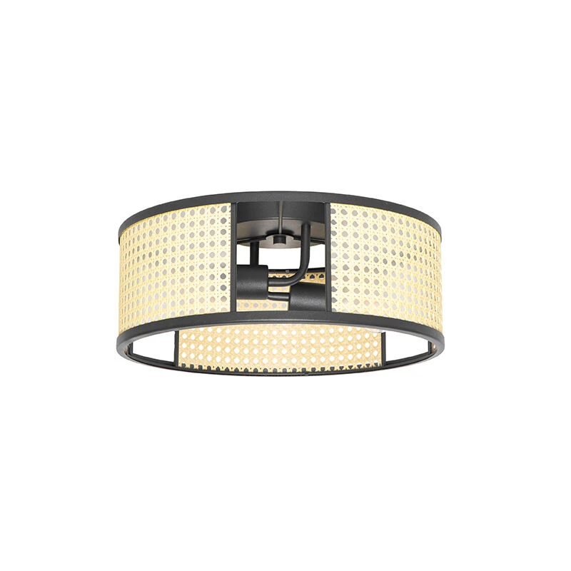 Am billigsten 😉 QAZQA Retro-Deckenleuchte schwarz mit Rattan 40 cm - Akira 💯 14 Am billigsten 😉 QAZQA Retro-Deckenleuchte schwarz mit Rattan 40 cm - Akira 💯 – Bild 14