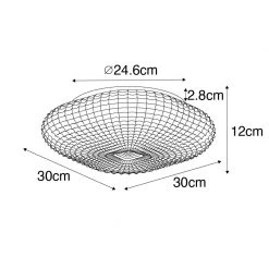 Auslauf 🛒 QAZQA Klassische Deckenleuchte schwarz mit braunem Glas 30 cm IP44 - Damian 🌟 -Deckenleuchten Verkaufs-Shop 8532 104980 3