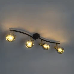 Am billigsten 🧨 QAZQA Art Deco Deckenleuchte Gold mit Rauchglas 4-Licht - Vidro 😀 20 Am billigsten 🧨 QAZQA Art Deco Deckenleuchte Gold mit Rauchglas 4-Licht - Vidro 😀 -Deckenleuchten Verkaufs-Shop 8546 102486 9