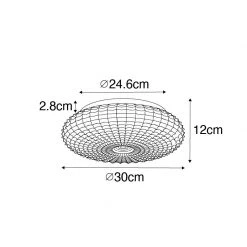 Angebote ⭐ QAZQA Klassische Deckenleuchte schwarz mit Rauchglas 30 cm IP44 - Nohmi 😀 -Deckenleuchten Verkaufs-Shop 8560 104977 3