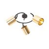 Bester Verkauf 🎁 QAZQA Moderne plafondlamp zwart met goud 3-lichts - Lofty ✔️