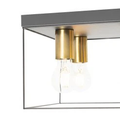 Bestes Angebot 😍 QAZQA Minimalistische plafondlamp zwart met goud 4-lichts vierkant - Kodi 💯 -Deckenleuchten Verkaufs-Shop 8609 105608 2