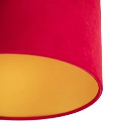 Großhandel 🔥 QAZQA Deckenleuchte mit Samtschirm rot/gold 25 cm - Combi schwarz 🎉 -Deckenleuchten Verkaufs-Shop 8627 98638 2