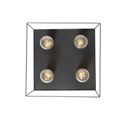 Bestes Angebot 🔔 QAZQA Minimalistische plafondlamp zwart 4-lichts vierkant - Kodi ❤️ -Deckenleuchten Verkaufs-Shop 8632 105603 7