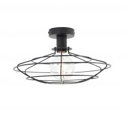 Schlussverkauf 🧨 QAZQA Vintage Deckenleuchte mit Drahtlampenschirm 37cm schwarz - Laurent 🔔 15 Schlussverkauf 🧨 QAZQA Vintage Deckenleuchte mit Drahtlampenschirm 37cm schwarz - Laurent 🔔 -Deckenleuchten Verkaufs-Shop 8635 97359 3