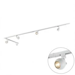 Billig 🧨 QAZQA Schienensystem Gissi 5 weiß ⭐