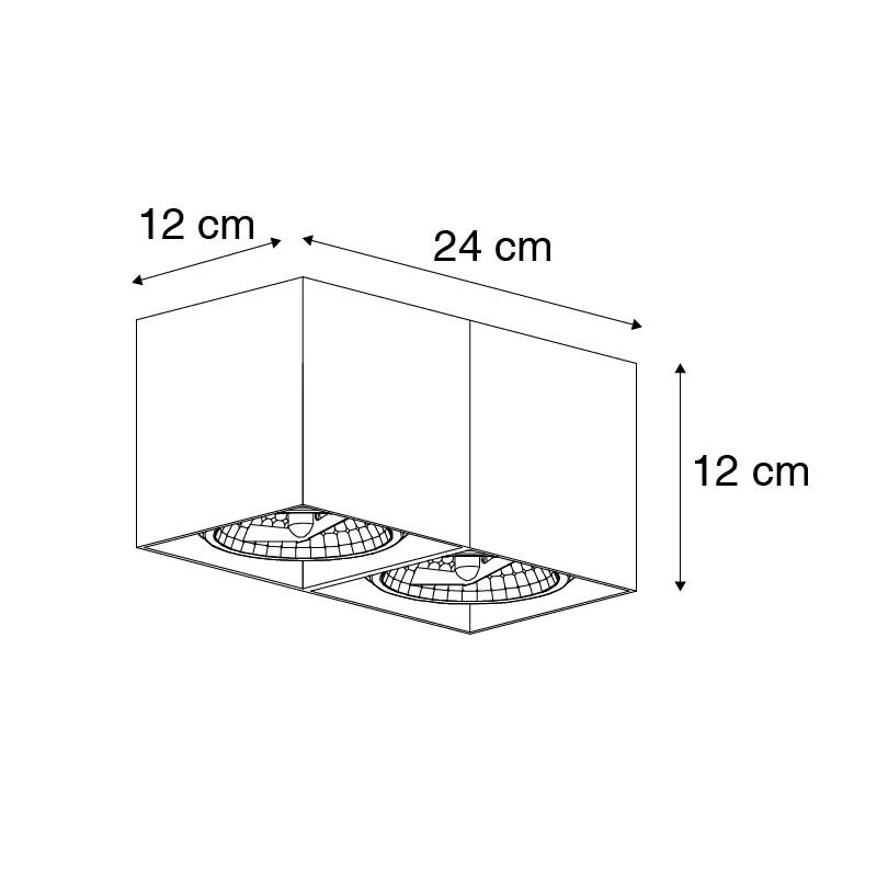Rabatt ❤️ QAZQA Design Spot schwarz rechteckig 2-flammig - Box 🌟 4 Rabatt ❤️ QAZQA Design Spot schwarz rechteckig 2-flammig - Box 🌟 – Bild 4