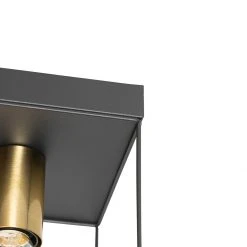 Bestpreis 😉 QAZQA Minimalistische plafondlamp zwart met goud 2-lichts - Kodi 🧨 -Deckenleuchten Verkaufs-Shop 8648 105605 4