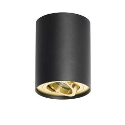 Billig ⭐ QAZQA Deckenstrahler schwarz mit gold dreh- und schwenkbar - Rondoo up ✨ -Deckenleuchten Verkaufs-Shop 8653 104343 13