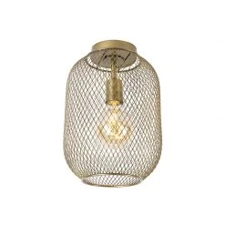 Großhandel 👏 QAZQA Moderne Deckenleuchte Messing - Waya Mesh 😍