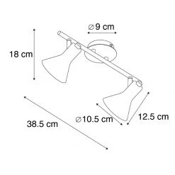 Coupon 🔔 QAZQA Moderner Spot schwarz 2-Flammig - Magno Vato 🔔 -Deckenleuchten Verkaufs-Shop 8662 99072 3