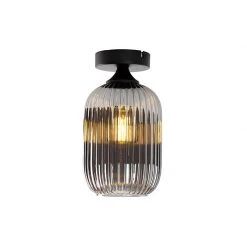 Billig 👏 QAZQA Art Deco Deckenleuchte schwarz mit Rauchglas - Banci 🤩 -Deckenleuchten Verkaufs-Shop 8669 103530 7