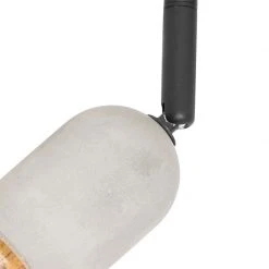 Besorgen 👏 QAZQA Industriedeckenfleck schwarz mit Beton 4-Licht - Pedra 🔔 -Deckenleuchten Verkaufs-Shop 8673 103169 5