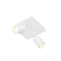 Brandneu 👏 QAZQA Professional Moderne badkamer spot wit vierkant 2-lichts IP44 - Ducha 😀 -Deckenleuchten Verkaufs-Shop 8686 105231 8