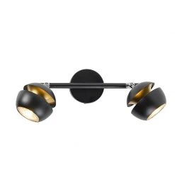 Brandneu ✔️ QAZQA Moderner Spot 2-Flammig schwarz mit goldener Innenseite - Buell Deluxe 🧨 24 Brandneu ✔️ QAZQA Moderner Spot 2-Flammig schwarz mit goldener Innenseite - Buell Deluxe 🧨 -Deckenleuchten Verkaufs-Shop 8726 97927 10