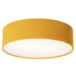 Bestpreis 💯 QAZQA Plafondlamp oker 40 cm met gouden binnenkant - Drum ⌛
