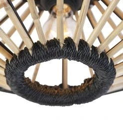 Blitzangebot 🌟 QAZQA Orientalische Deckenleuchte Bambus mit Schwarz 46 cm - Evalin 🌟 -Deckenleuchten Verkaufs-Shop 8756 105080 2