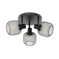 Billig 👍 QAZQA Industriespot schwarz 3-flammig - Bliss Mesh 🧨 -Deckenleuchten Verkaufs-Shop 8767 104480 13