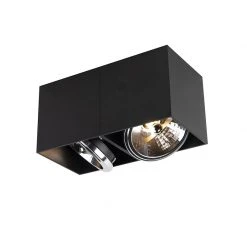 Aktion 👏 QAZQA Designspot rechteckig 2-flammig schwarz inkl. 2 x G9 - Box 🛒