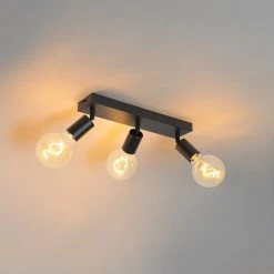 Billig 🎉 QAZQA Moderne spot zwart rechthoekig 3-lichts - Facil 🎁 -Deckenleuchten Verkaufs-Shop 8789 105779 8