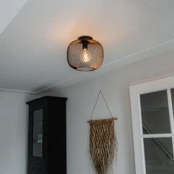 Angebote 👏 QAZQA Moderne schwarze Deckenleuchte - Bliss Mesh 🎉