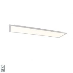 Bester Verkauf 👍 QAZQA Deckenleuchte Stahl 120 cm inkl. LED mit Fernbedienung - Liv 🎉