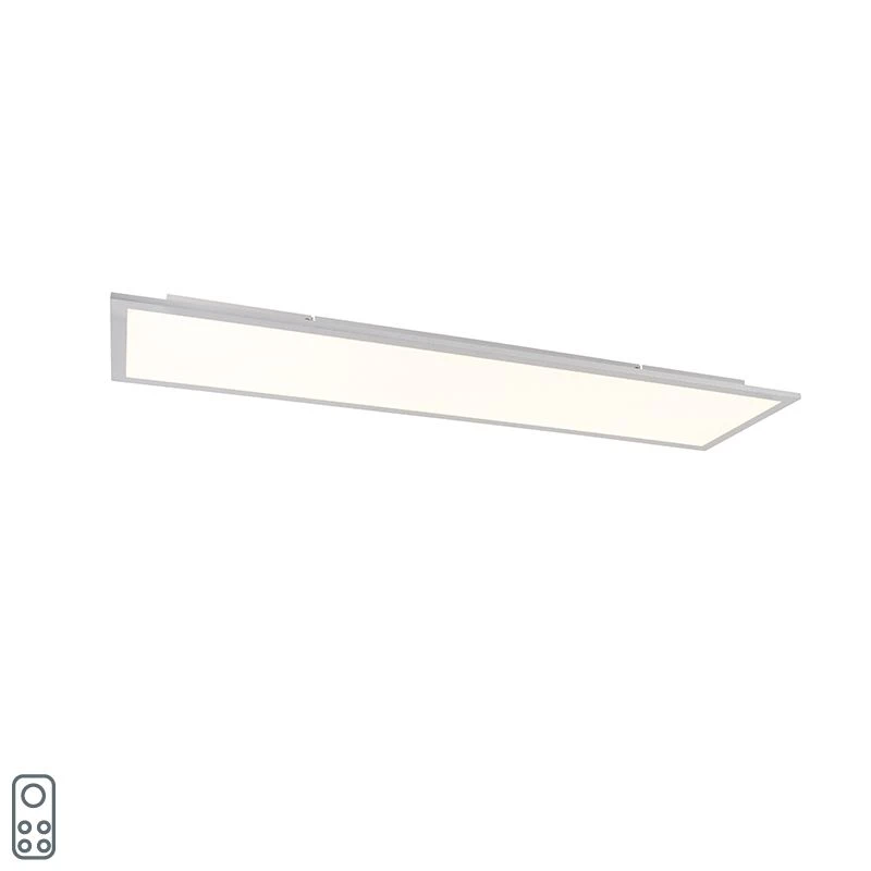 Bester Verkauf 👍 QAZQA Deckenleuchte Stahl 120 cm inkl. LED mit Fernbedienung - Liv 🎉 1 Bester Verkauf 👍 QAZQA Deckenleuchte Stahl 120 cm inkl. LED mit Fernbedienung - Liv 🎉