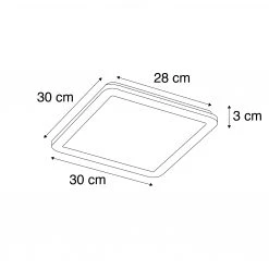 Schlussverkauf 😉 Trio Leuchten Deckenleuchte quadratisch schwarz 30 cm inkl. LED 3-stufig dimmbar IP44 - Lope 🎉 -Deckenleuchten Verkaufs-Shop 8844 102083 2