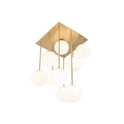 Am billigsten ✔️ QAZQA Moderne Deckenleuchte Gold mit Opalglas 9 Lichter - Athens 🔔 -Deckenleuchten Verkaufs-Shop 8850 105252 5