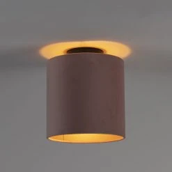 Auslauf 🔔 QAZQA Deckenleuchte mit Schirm altrosa/gold 20 cm - Combi schwarz 🥰 -Deckenleuchten Verkaufs-Shop 8853 98626 8