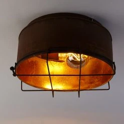 Rabatt 😍 QAZQA Industrielle Deckenleuchte rostbraun 35 cm - Barril 😀 -Deckenleuchten Verkaufs-Shop 8858 104878 8