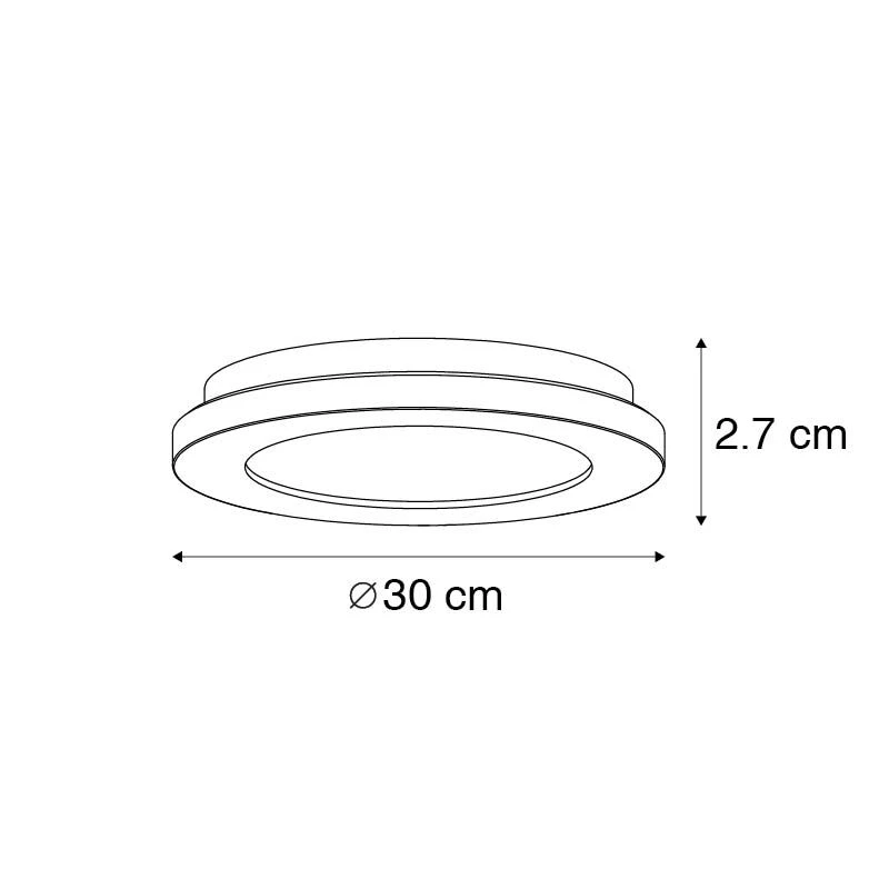 Billig 🎉 QAZQA Deckenleuchte weiß 30 cm inkl. LED 3-stufig dimmbar IP44 - Steve ⭐ 6 Billig 🎉 QAZQA Deckenleuchte weiß 30 cm inkl. LED 3-stufig dimmbar IP44 - Steve ⭐ – Bild 6