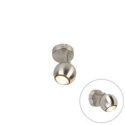 Rabatt 🔥 QAZQA Runder Spot im Retro-Stil Stahl 1-flammig - Gissi 😍