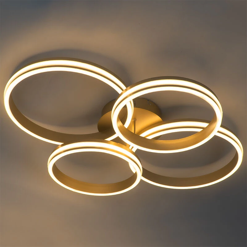 Billig 🎉 QAZQA Deckenleuchte Messing inkl. LED 3-stufig dimmbar 4-flammig - Navara 🤩 13 Billig 🎉 QAZQA Deckenleuchte Messing inkl. LED 3-stufig dimmbar 4-flammig - Navara 🤩 – Bild 13