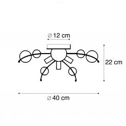 Angebote 🎁 QAZQA Deckenleuchte schwarz mit Rauchglas 40 cm 4-flammig - Explode 😍 -Deckenleuchten Verkaufs-Shop 8902 104556 4
