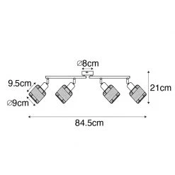 Top 10 🤩 QAZQA Design-Deckenleuchte schwarz mit goldfarbenem 4-flammigem Rechteck - Noud ✔️ -Deckenleuchten Verkaufs-Shop 8927 105047 4
