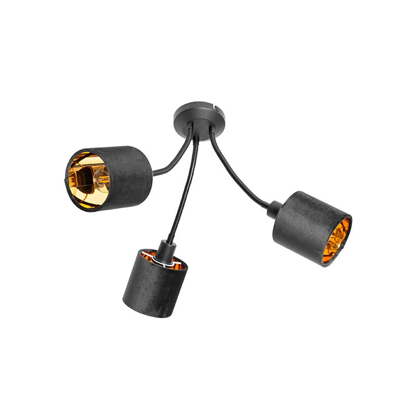 Neu 🎉 QAZQA Moderne Deckenleuchte schwarz mit Schirm schwarz 3-flammig - Merwe 🤩 12 Neu 🎉 QAZQA Moderne Deckenleuchte schwarz mit Schirm schwarz 3-flammig - Merwe 🤩 – Bild 12