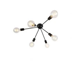 Angebote 😍 QAZQA Moderne Deckenleuchte schwarz 6-flammig - Sputnik 🥰 -Deckenleuchten Verkaufs-Shop 8960 97613 6