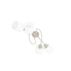 Angebote 🔔 QAZQA Moderne Deckenleuchte Stahl mit weißen Schirmen 4-Licht - Hetta 💯 -Deckenleuchten Verkaufs-Shop 8963 102398 11