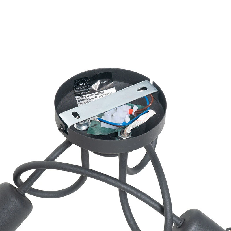 Schlussverkauf ⌛ QAZQA Design-Deckenleuchte Schwarz mit Gold 3-flammig - Noud 🌟 11 Schlussverkauf ⌛ QAZQA Design-Deckenleuchte Schwarz mit Gold 3-flammig - Noud 🌟 – Bild 11