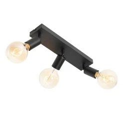 Billig 🎉 QAZQA Moderne spot zwart rechthoekig 3-lichts - Facil 🎁 -Deckenleuchten Verkaufs-Shop 8981 105779 6