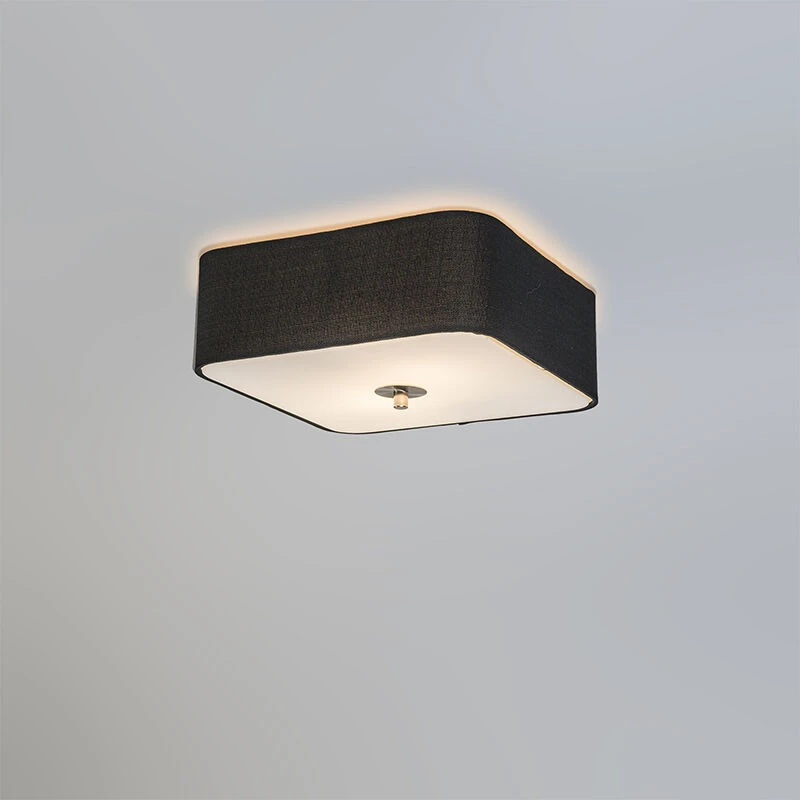 Rabatt 👏 QAZQA Deckenleuchte quadratisch schwarz 30 cm - Drum deluxe Jute ✔️ 2 Rabatt 👏 QAZQA Deckenleuchte quadratisch schwarz 30 cm - Drum deluxe Jute ✔️ – Bild 2